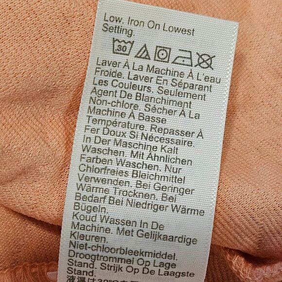 J. Crew Factory Quilted Button Neck Sweatshirt in Coral Medium Comfy Chic - Picture 9 of 10